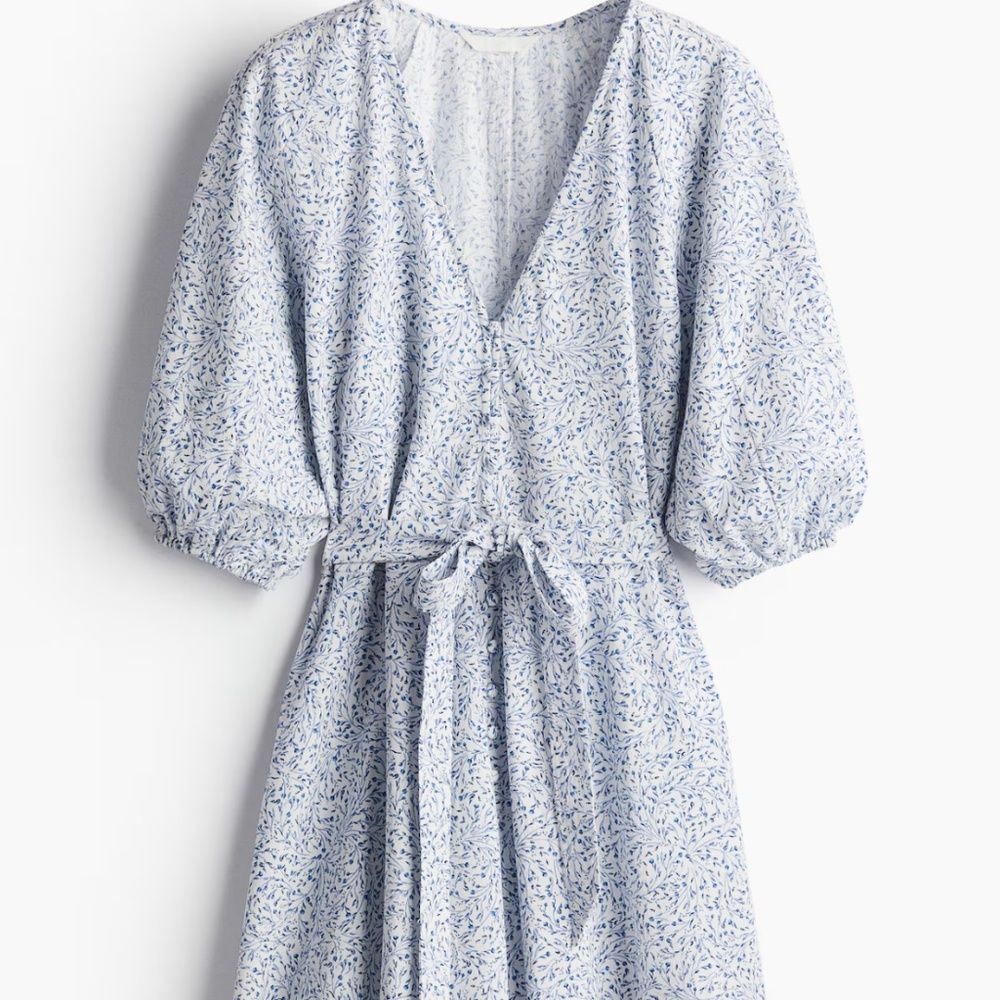 TIE-BELT COTTON DRESS - H&M